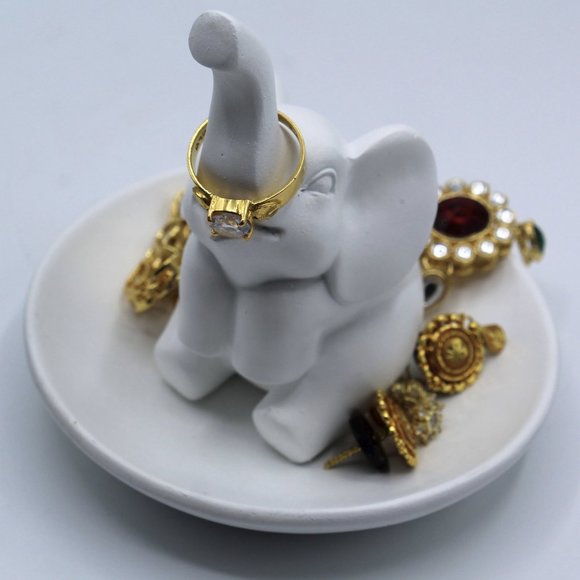 Elephant Wedding Ring Holder Tray Decorative Jewelry Holder, Trinket Tray/Dish - Picture 9 of 10